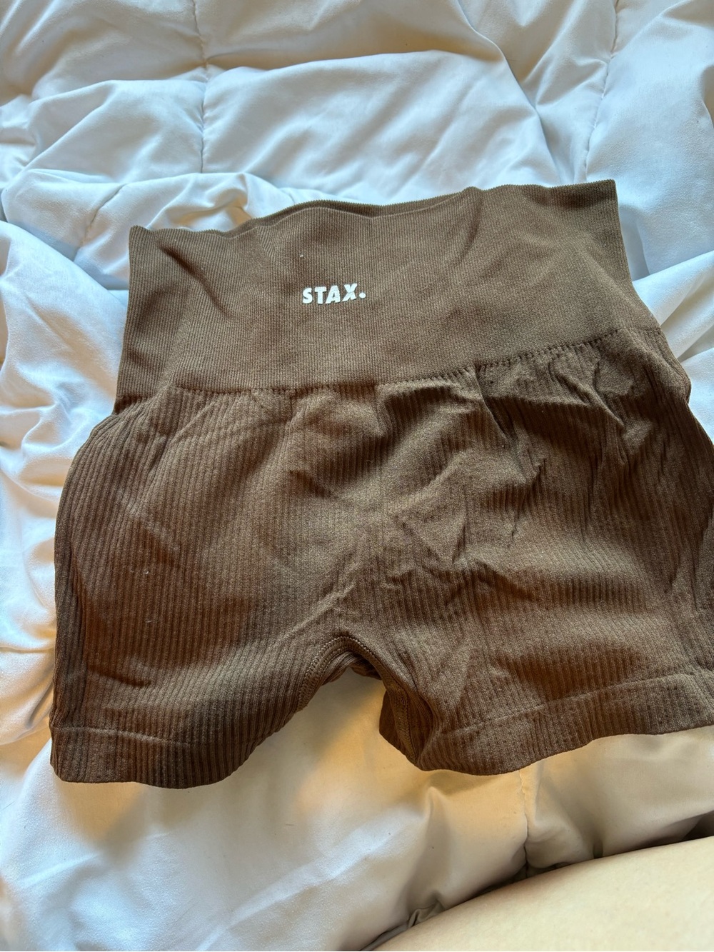 Women’s High-Waist Athletic Shorts — Brown